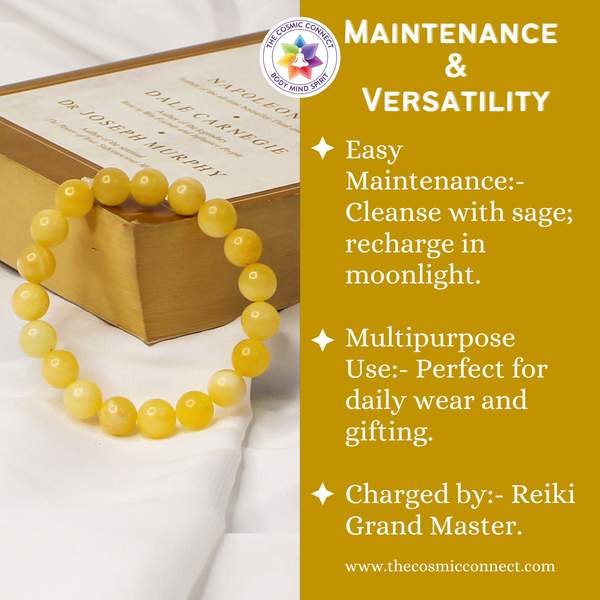 Yellow Calcite Healing Bracelet – Confidence, Joy & Mental Clarity 9