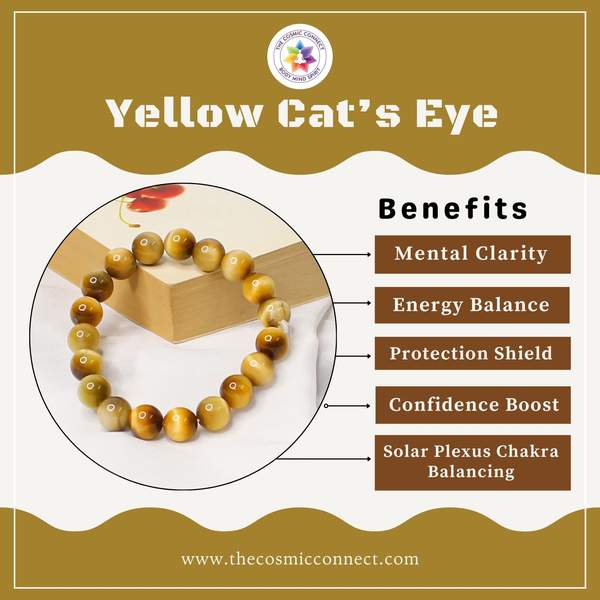 Yellow Cat's Eye Healing Bracelet – Protection, Intuition & Prosperity 6