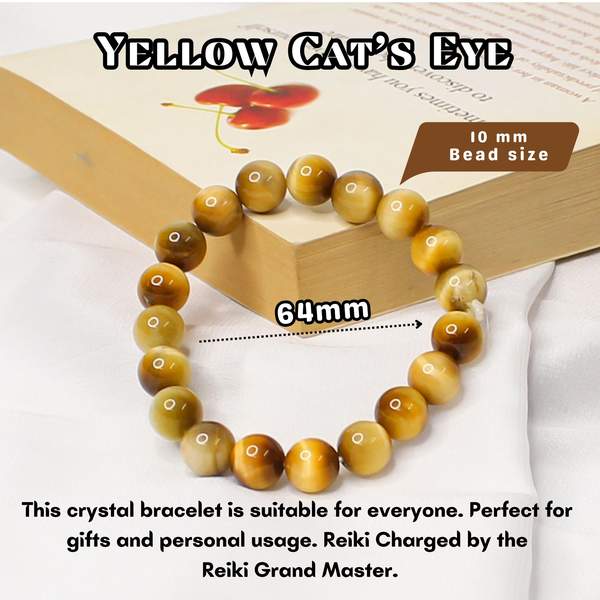Yellow Cat's Eye Healing Bracelet – Protection, Intuition & Prosperity 7