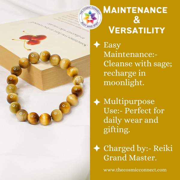 Yellow Cat's Eye Healing Bracelet – Protection, Intuition & Prosperity 8