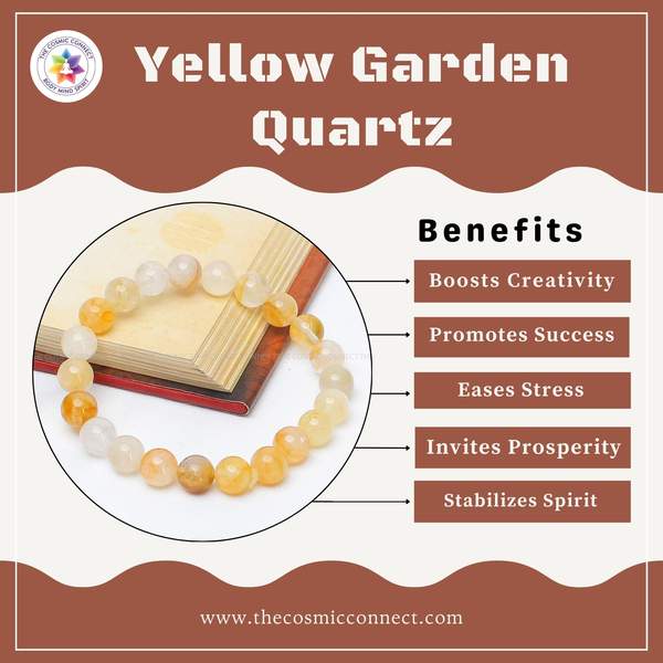 Yellow Garden Quartz Healing Bracelet – Abundance, Clarity & Emotional Balance 3