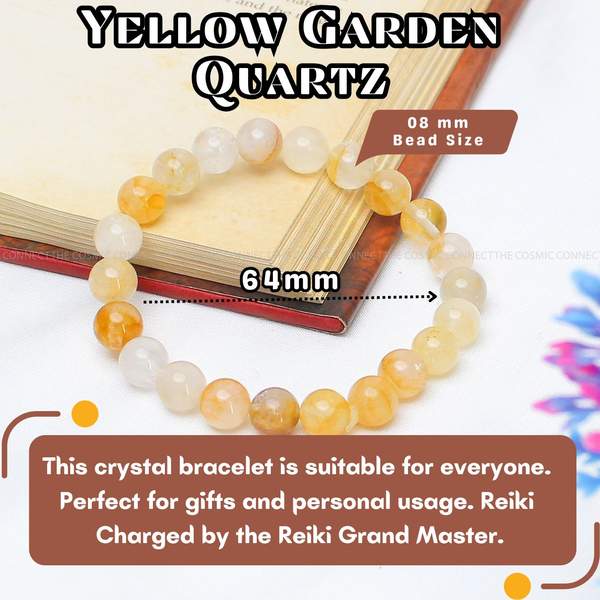 Yellow Garden Quartz Healing Bracelet – Abundance, Clarity & Emotional Balance 4
