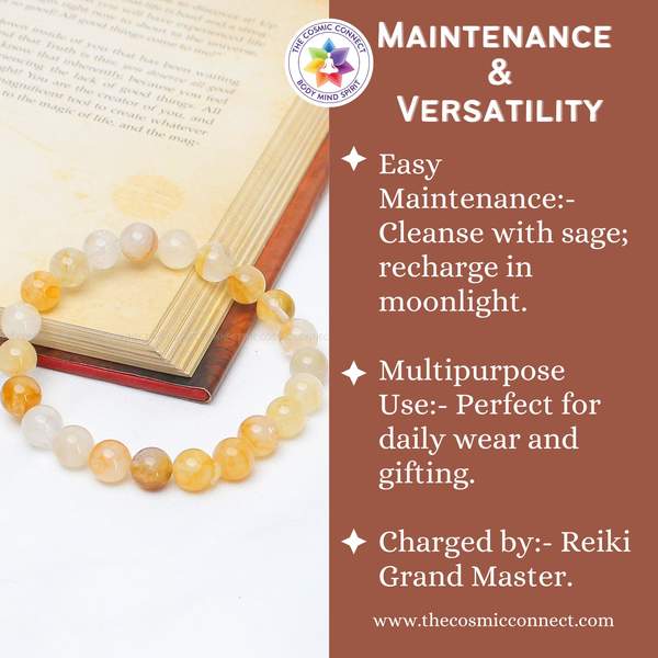Yellow Garden Quartz Healing Bracelet – Abundance, Clarity & Emotional Balance 5