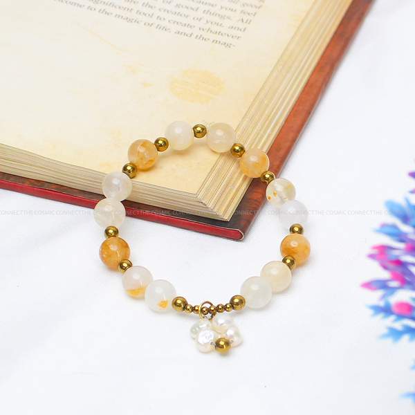 Yellow Garden Quartz Healing Bracelet – Abundance, Clarity & Emotional Balance 7