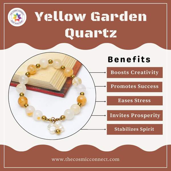 Yellow Garden Quartz Healing Bracelet – Abundance, Clarity & Emotional Balance 8