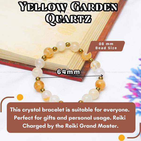Yellow Garden Quartz Healing Bracelet – Abundance, Clarity & Emotional Balance 9