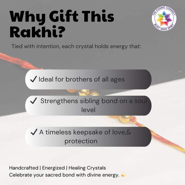 Yellow Jade Crystal Rakhi For Joy, Abundance & Emotional Strength 5