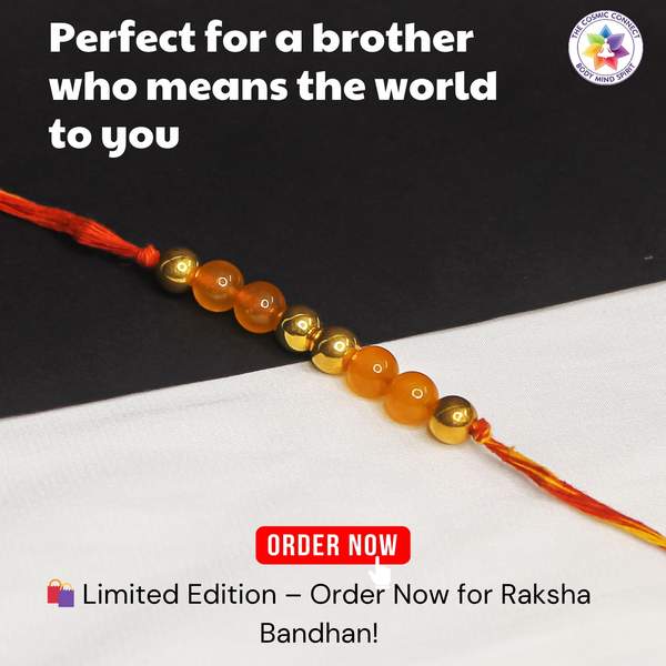 Yellow Jade Crystal Rakhi For Joy, Abundance & Emotional Strength 6