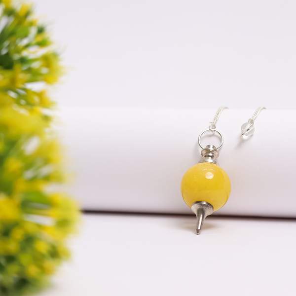 Yellow Onyx Pendulum Dowser Unlock Inner Strength & Clarity