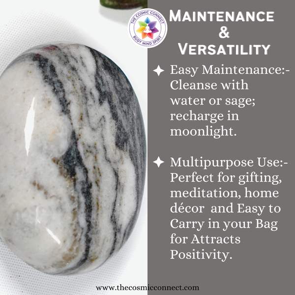 Zebra Jasper Palm Stone for Calm, Balance, and Healing 3